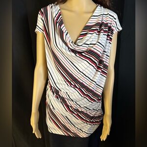 Striped Cowl Neck Women's Top